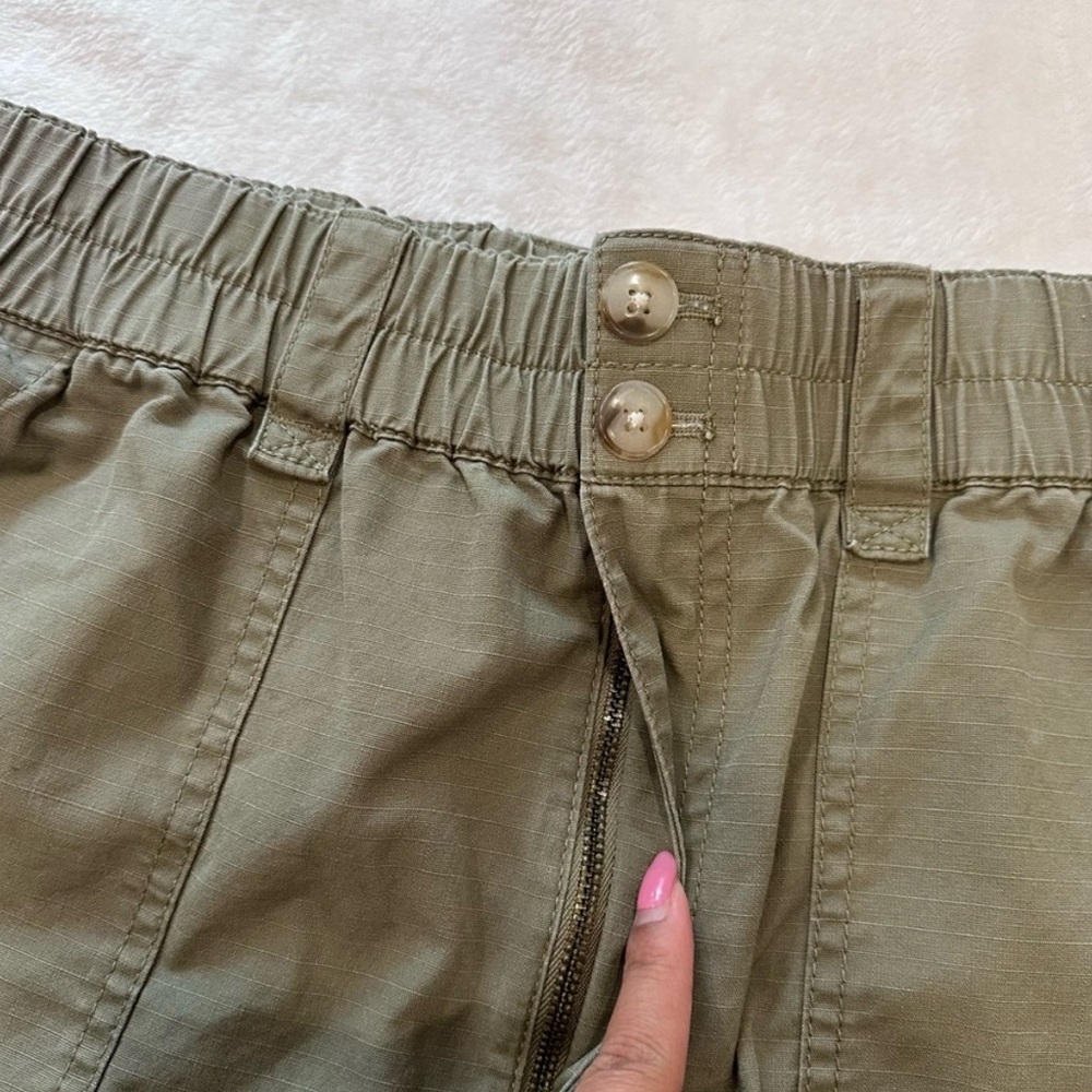 Madewell Cotton Ripstop Pull-On Straight Cargo Pants in Khaki Green Size L - Picture 7 of 11